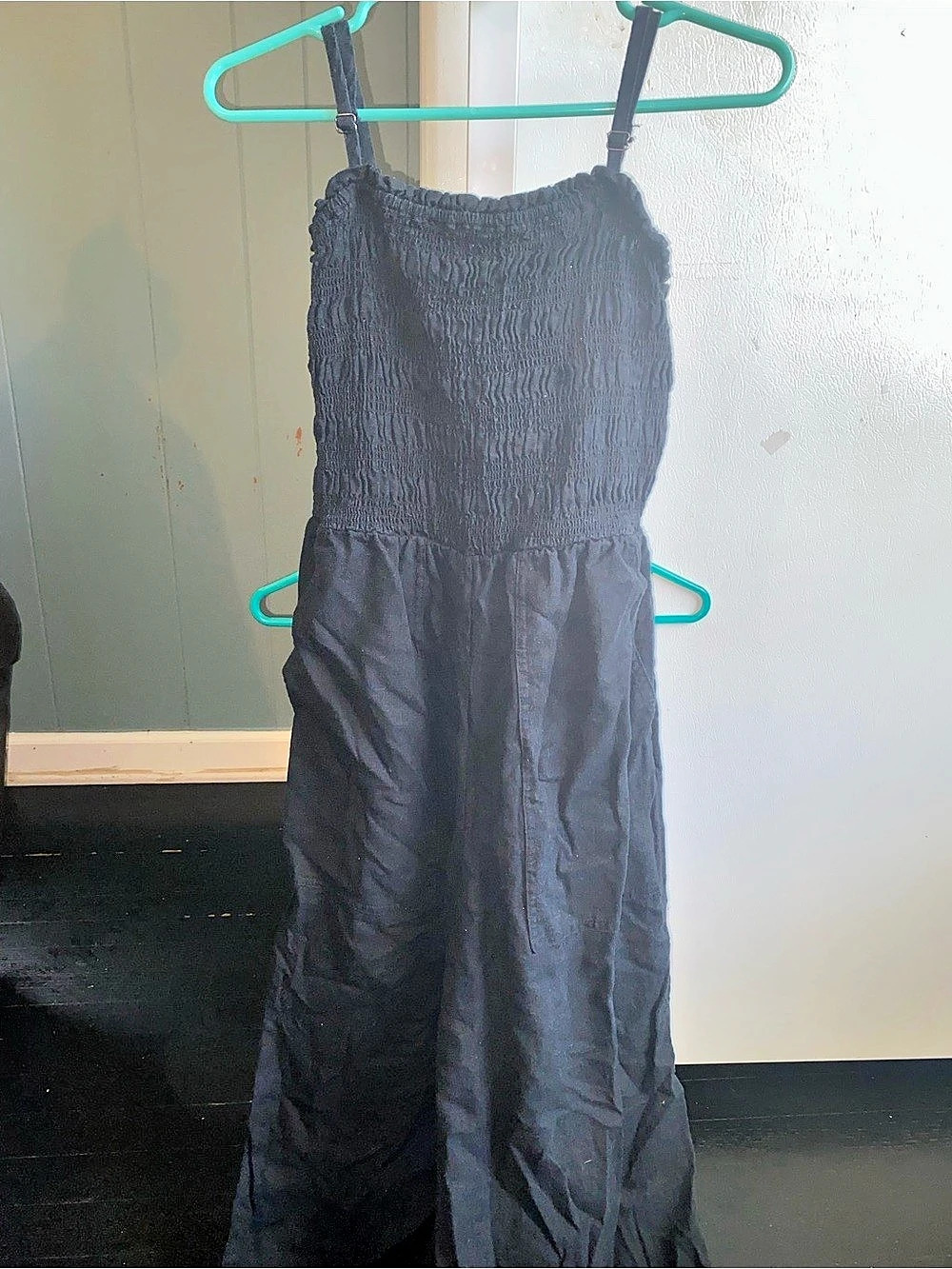 Universal thread. Black Smocked Wide-Leg Jumpsuit Like New